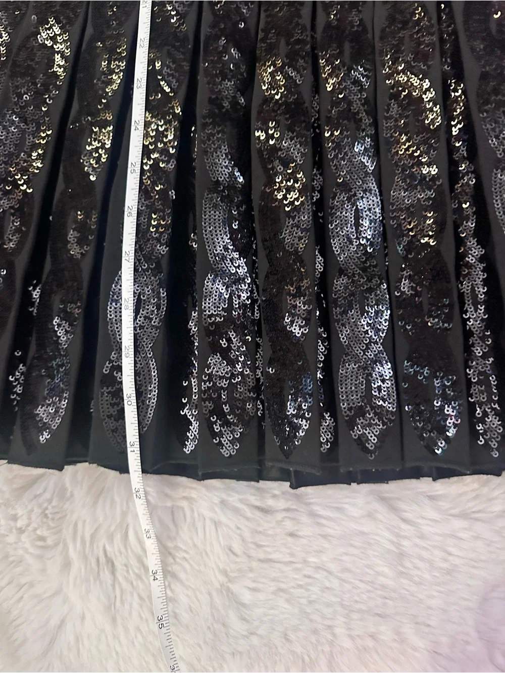 Polo Ralph Lauren Girls Black Knit Drop-Waist Sequin Pleated Dress L/XL Pristine